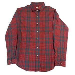 Sandra Inglish Women's Plaid Button Down Shirt Red Green 90s Christmas Size 10